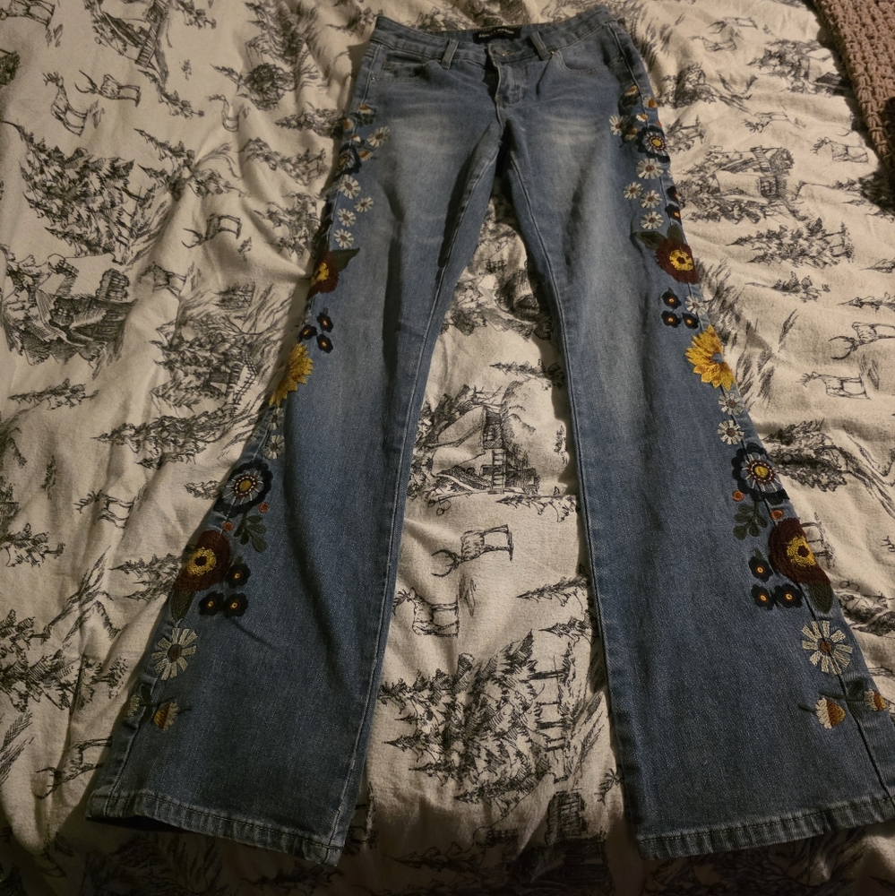 Ashley Mason Blue Flare Wide Leg Jeans